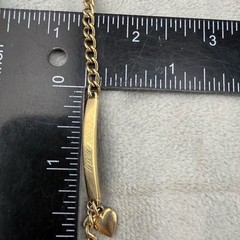 Vintage Speidel ID Bracelet Gold Tone Heart “Mandy” 7”