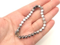 Vintage Art Deco Clear Faceted Czech Czechoslovakia Glass Silver Plate Bracelet