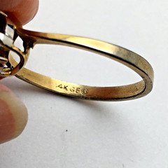 14k GE Gold Filled Red & Clear Stone Ring