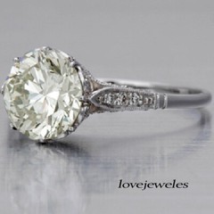 Lab-Created 3.20CT Round Cut Diamond Antique & Vintage Ring 14K White Gold Over