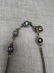 Hollycraft 1955 Necklace , AB Rhinestone Necklace 16” Adjustable
