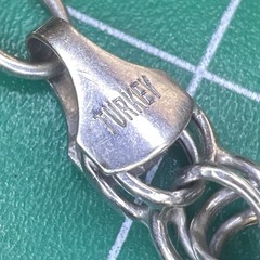 Vintage RCI 14k White Gold Double Circle Link Charm Bracelet 7.3” 5.7mm Turkey