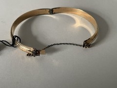 Vintage 18K Gold Plated Sterling Silver Etched Bangle Bracelet – G. Fox & Co
