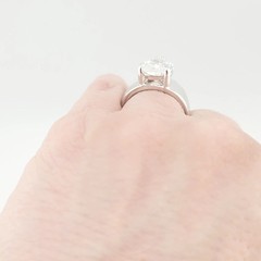 Vtg Sz 8 Ring Pear Teardrop Cubic Zirconia 18KGE White Gold Electroplate Jewelry