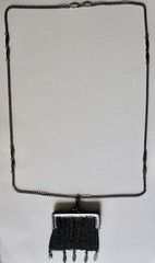 Antique Gunmetal Chatelaine Mesh Purse/Necklace/Victorian