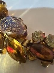 Juliana Delizza Elster Topaz AB Glass Rhinestone Gold Tone Bracelet *FOR REPAIR