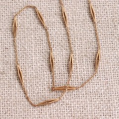 Estate 18k Gold Necklace Station Link Vintage Modernist 15.5″ 1970s 3.56g K18
