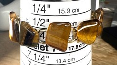 Vintage Tiger’s Eye Gemstone Bracelet – Polished Freeform Stone Link Jewelry