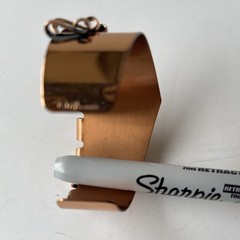 Vtg Renoir Copper Cuff Bracelet Mid Century Modern Wide Scroll Ribbon Signed MCM