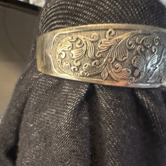 925 Sterling Silver Engraved Asian Cuff Bracelet