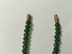 Vintage Emerald Green Faceted Glass Bead Necklace/Choker 17”