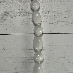 Vintage White Lucite Beaded Necklace 1970s-1980s Costume Jewelry