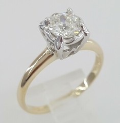 Antique Art Deco 14k Old European Solitaire Diamond Engagement Ring 0.78 ct GIA