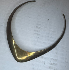 Vintage Brass Collar Necklace Small 6″ 1970s 1980s VTG Statement Piece Choker
