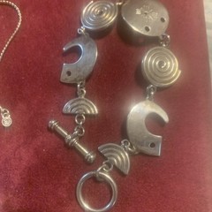 3 Piece Vintage Bracelets Lot Crystal, Silver Made By Best, Gold Tone Lariat