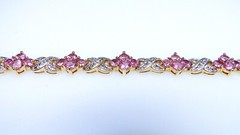 Lovely Ross Simons Pink Topaz Sterling Vermeil Tennis Bracelet