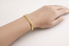 Vintage Unisex Pale Gold Tone Miami Cuban Chain Link 7.25″ Bracelet