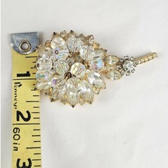 Juliana Delizza & Elste AB Rhinestone Crystal Cha Cha Flower Vintage Brooch