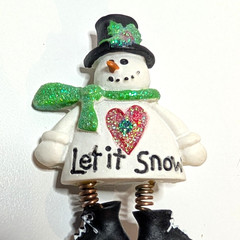 Vintage Snowman Christmas Winter Pin, Let It Snow, Retro Lapel Hat Party Charm