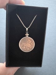 Beautiful Buffalo Nickel Necklace – Authentic Coins – 20in Stainless Chain