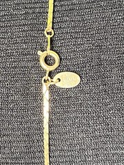Vintage Gold-toned Necklace Flat Diamond Cut Herringbone Chain Signed 15.5 In