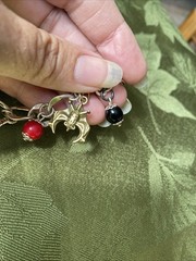 Vintage Gothic Skeleton Bat Skull Key Halloween Charm Bracelet
