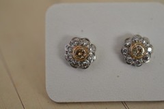 Antique Platinum and Diamond Stud Earrings 3.8 Gr
