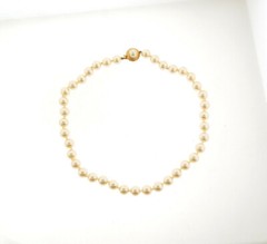 Vintage Signed Majorica Pearl Necklace 9 mm 15 in