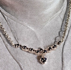 Sterling Silver Sapphire Y-Drop Necklace 12 gems 6.55 grams 17″ One of a Kind
