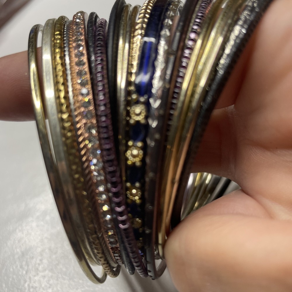 Lot of Bangle Bracelets 23 Costume Jewelry Fashion Various Colors and Styles