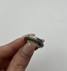Vintage 18K HGE Spinner Ring Rope Band Meditation Ring Gold Electroplate