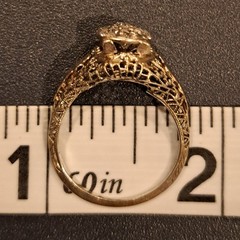 Antique 18K White Gold Diamond Cluster Filigree Engagement Ring Edwardian? Deco?