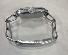 Vintage New Haven Ladies Wristwatch Art Deco Style Link Bracelet Silver Tone