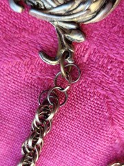 Antique Victorian Long Figural Pendant Necklace Hellenistic Revival Soldiers