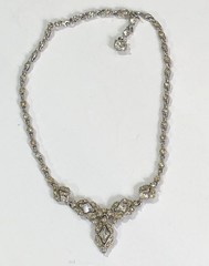 Bogoff Necklace Choker Rhinestone Silver Tone 15.5 in Length – Vintage