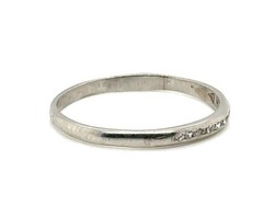 Art Deco Diamond Wedding Ring Anniversary Band Mined .15ct Platinum 1930’s