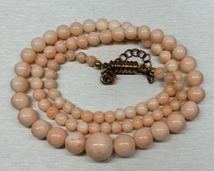antique natural angel skin coral necklace 39 gram