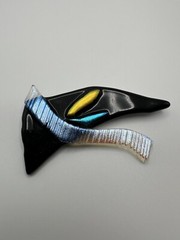 Vintage 1992 Hand Made Artisan Signed DAB Brooch 7.9 x 4.5 cm BB4