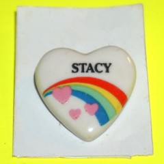 Rainbow Heart Pins on White Vintage 80’s Pick Name Retro Girls Names Hat Bag Etc