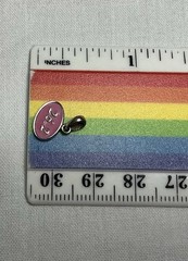 Tiny Sterling Silver Pink Enamel Marathon 26.2 Charm Pendant Running Runner .7g