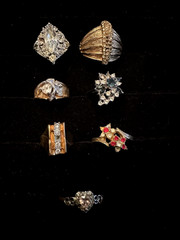 7 Gold/Silver tone some 18kt HGE,All missing stones, for repairs, all wearable