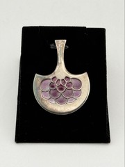 Vintage David Andersen Norway Sterling 925 Pendant W/ Purple Enamel
