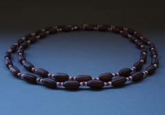 Vintage Czech Czechoslov Hollow Glass Bead Necklace 99cm 1930s Export Flapper