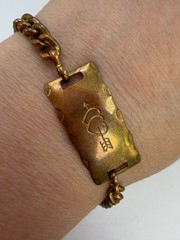 Vintage Bracelet Sweetheart Chain Brass? 7 Inches Lightweight