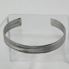Vintage Sterling Silver 925 Brushed Patten Open Cuff Bracelet
