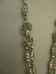 HTF Antique Edwardian Art Deco Pave Rhinestone Silver Tone Drop Pendant Necklace