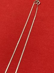 Vintage 925 Sterling Silver Signed Blue Agate Pendant & Chain Necklace 17.75”