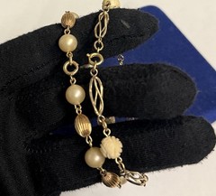 13.9g LOT 2x Gold Filled Bracelet 7″ Shell Cage Bead Chain Victorian Gf
