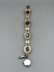 Pedre Quartz Bracelet Watch Vintage Charm Intaglio Lion Panels 8″ Roman Revival