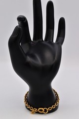 Juicy Couture Vintage Y2K Engagement Ring Charm Bracelet Gold Crystal BinBR